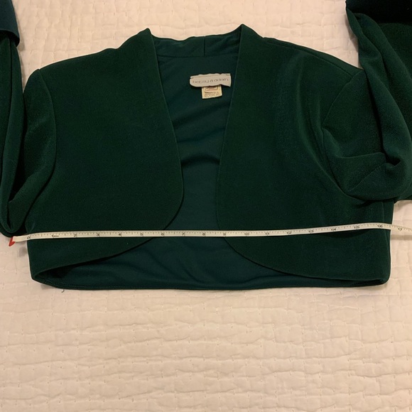 Betsy & Adam NWT Vintage Green Cocktail Dress and Jacket - Picture 15 of 16